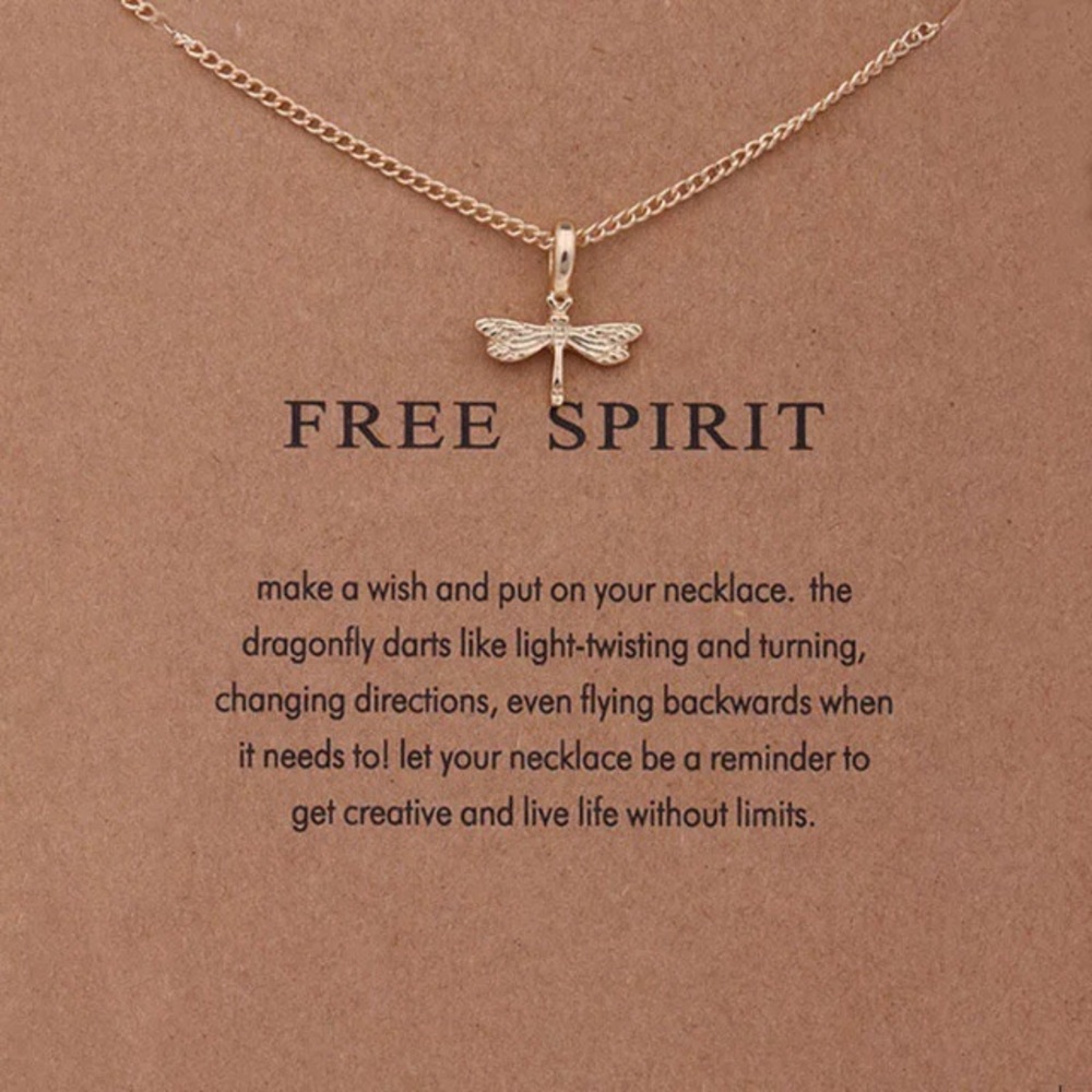 ‼️3/$30 Boho Free Spirit Dragonfly Gold Necklace